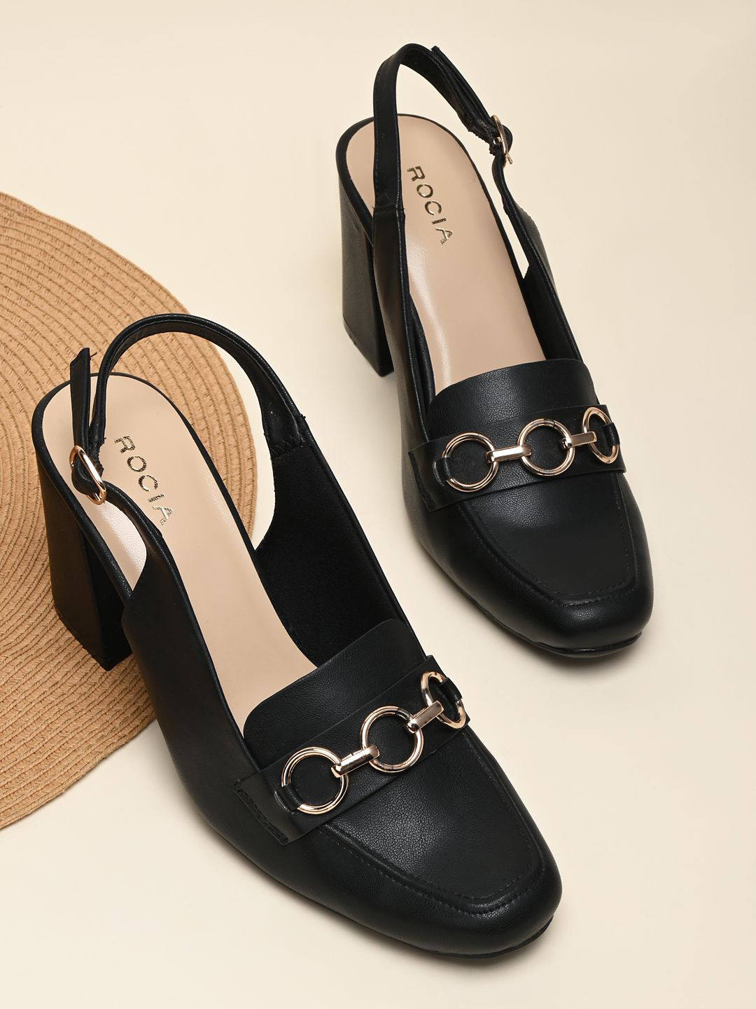 

Rocia Women Block Heels Pumps, Black