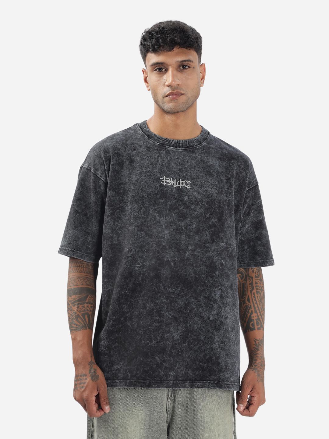 

Fans Army Men Dyed Round Neck Cotton Relaxed Fit T-shirt, Grey