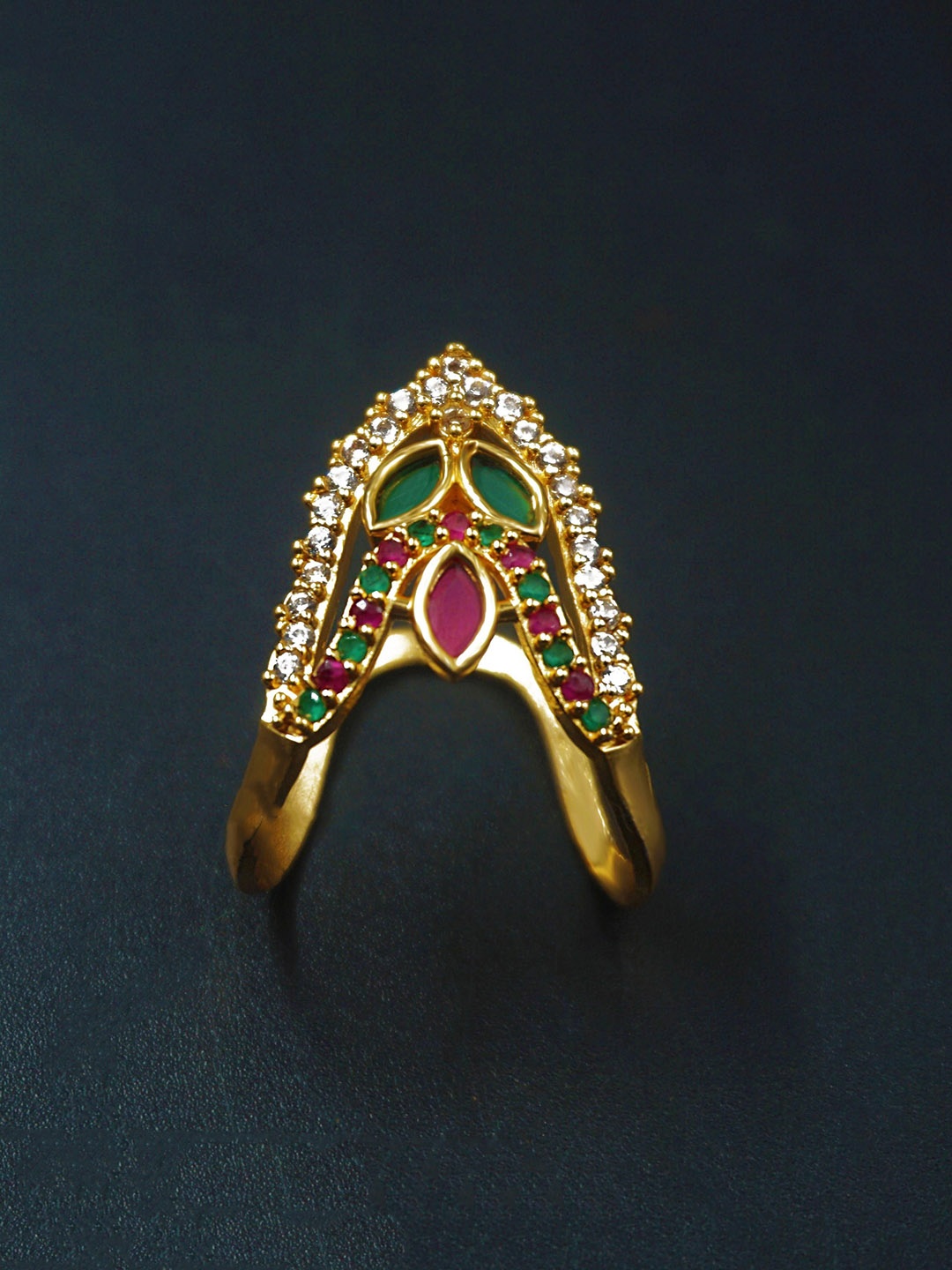 

PINAAKA DARINI Gold-Plated Stone-Studded Finger Ring