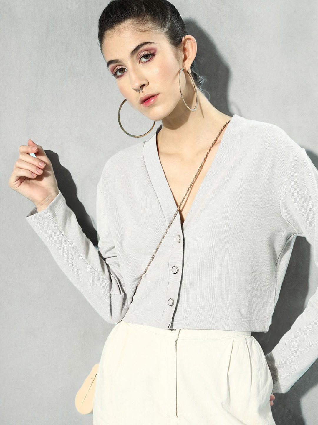 

STYLECAST X KASSUALLY Women Sweatshirt, Grey