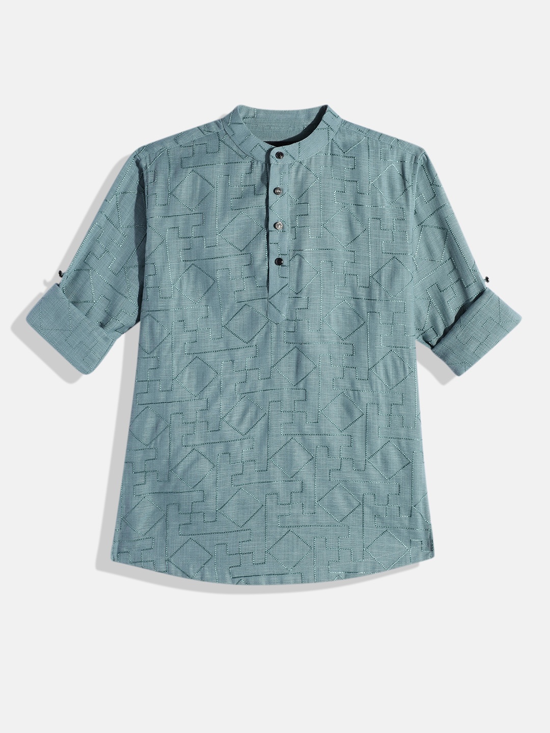 

CHARCHIT Boys Comfort Embroidered Pure Cotton Casual Shirt, Sea green