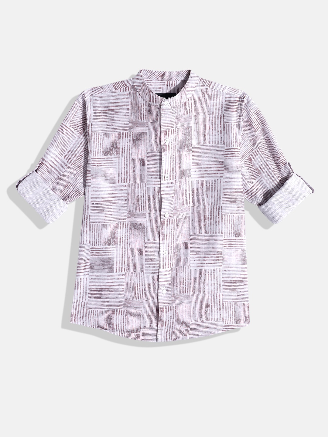

CHARCHIT Boys Comfort Printed Pure Cotton Casual Shirt, Rust