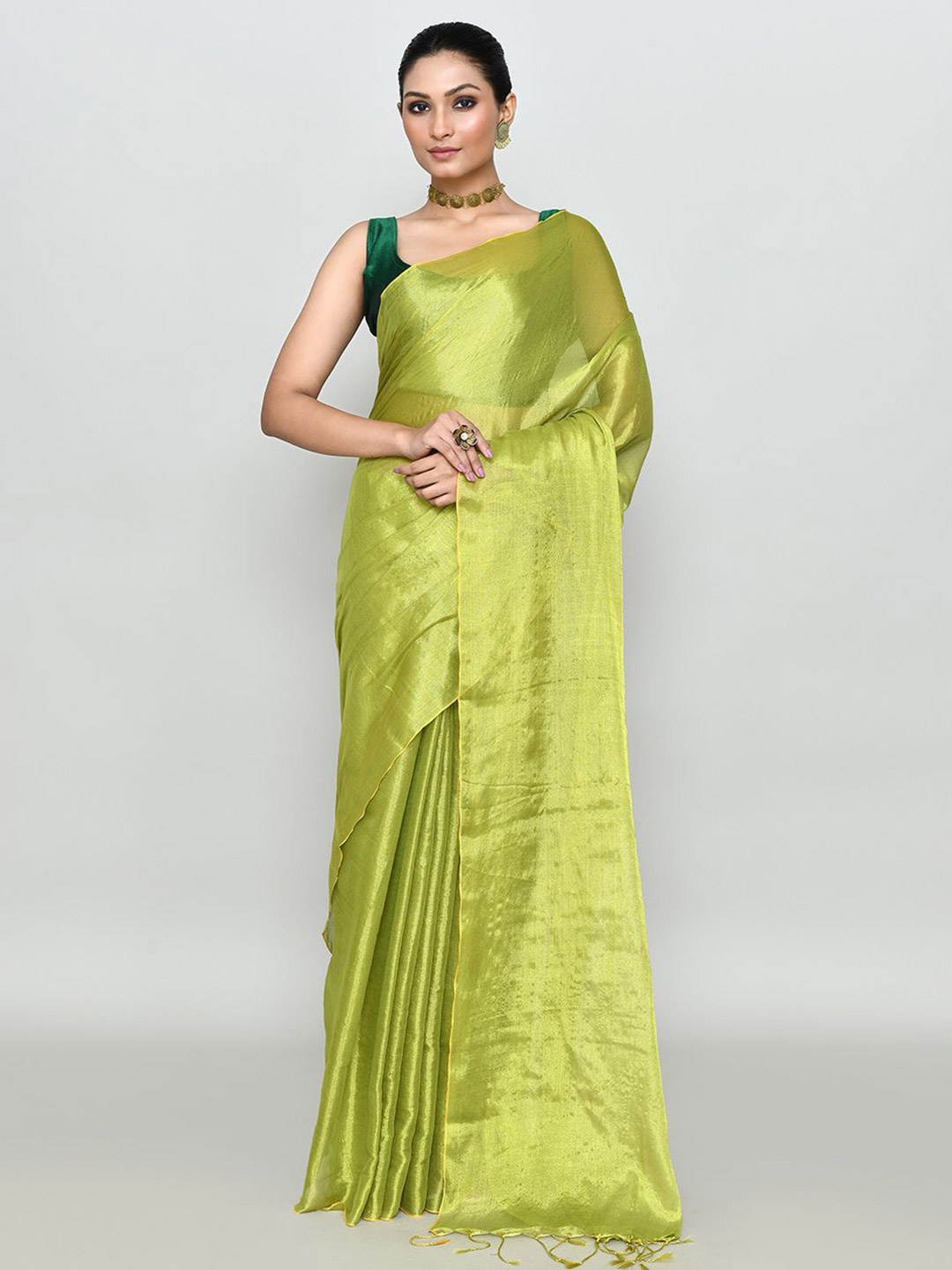 

SPRISH Pure Silk Mysore Silk Saree, Green