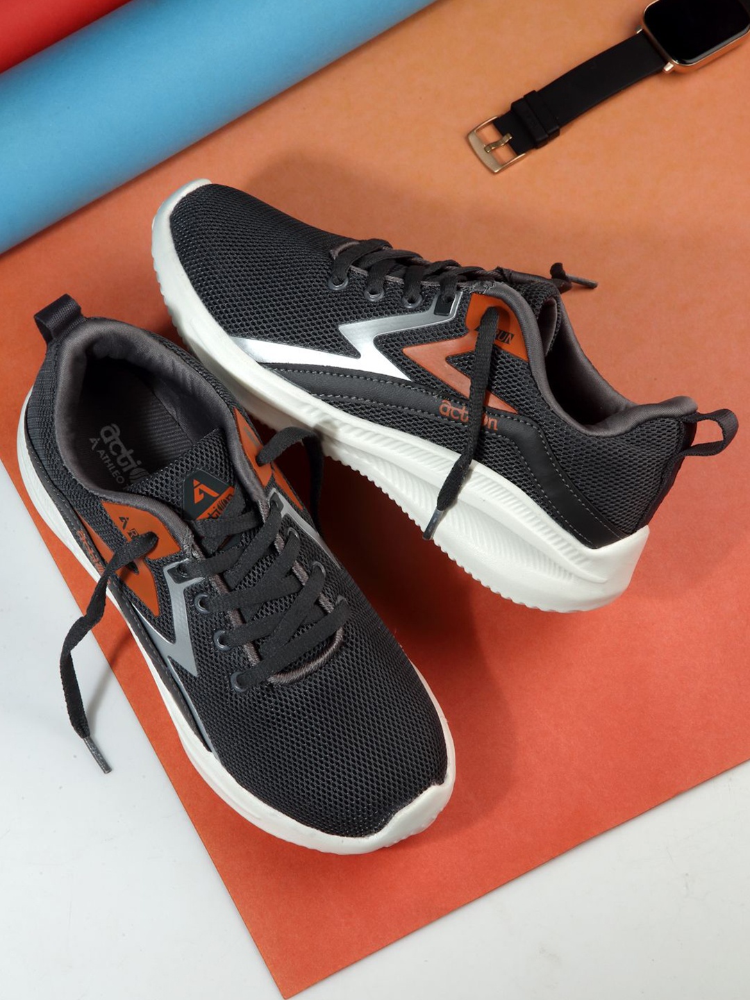 Action Boys Mesh Running Non-Marking Shoes, Grey