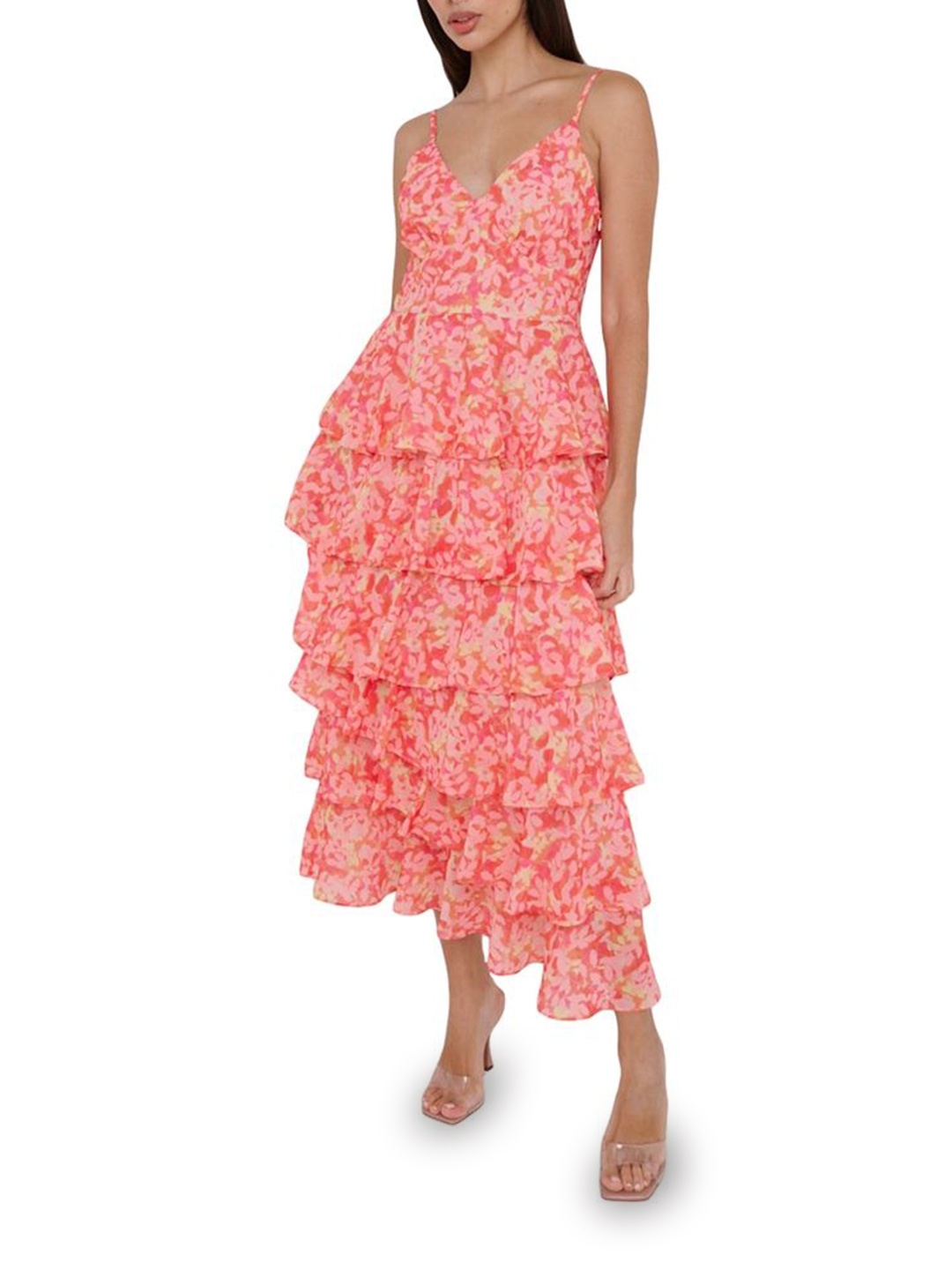 

LULU & SKY Women Floral Print Fit & Flare Dress, Pink
