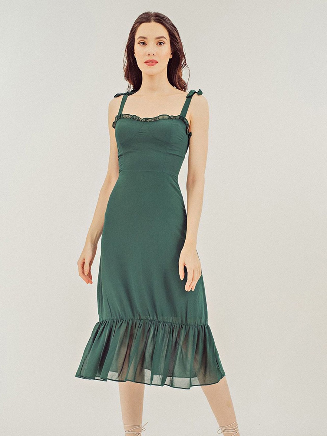 

LULU & SKY Women Drop - Waist Midi Dress, Green