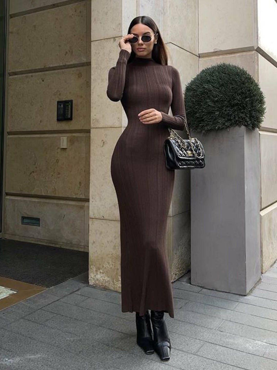 

LULU & SKY Women Bodycon Dress, Brown