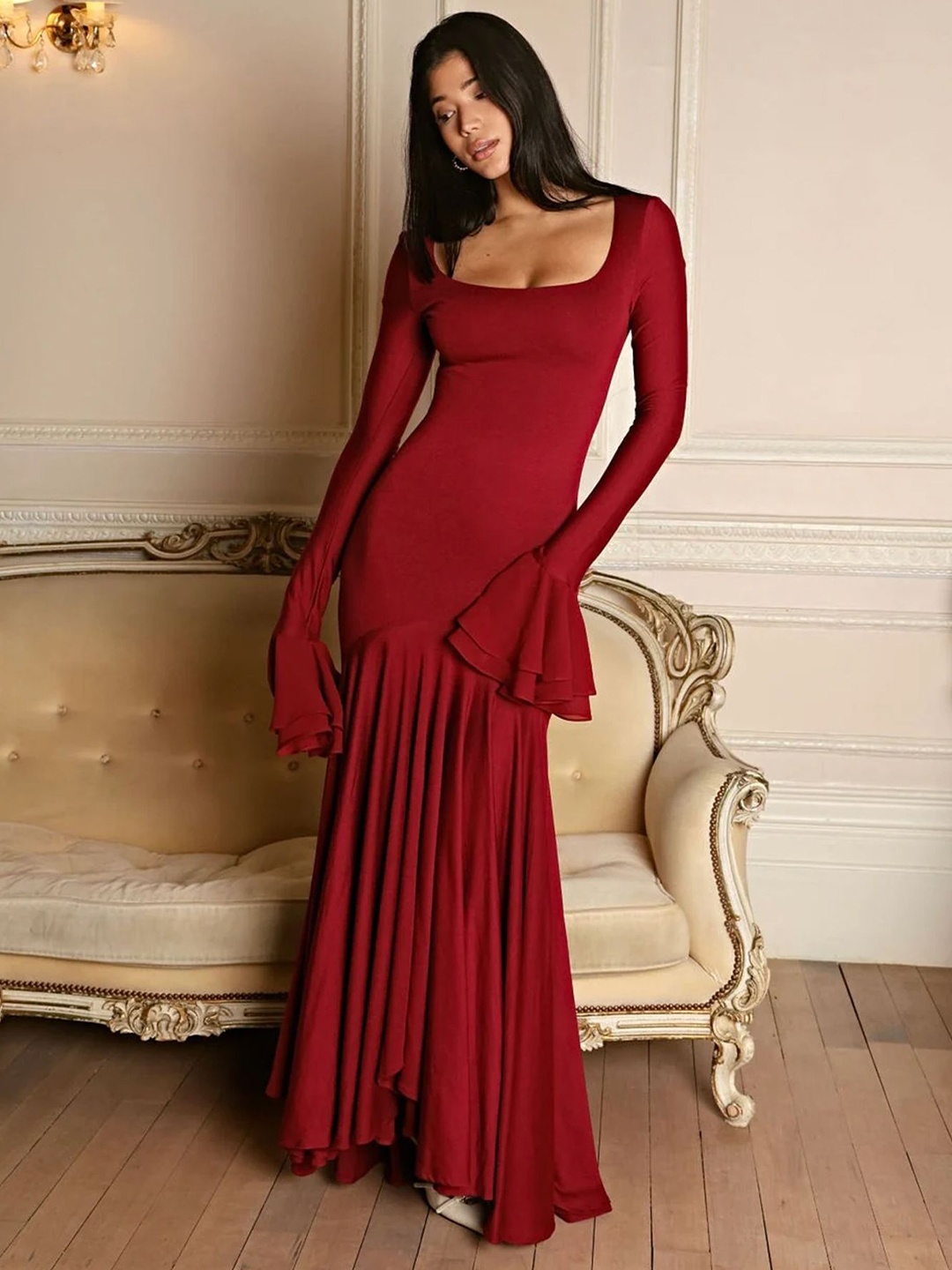 

LULU & SKY Women Drop-Waist Dress, Burgundy