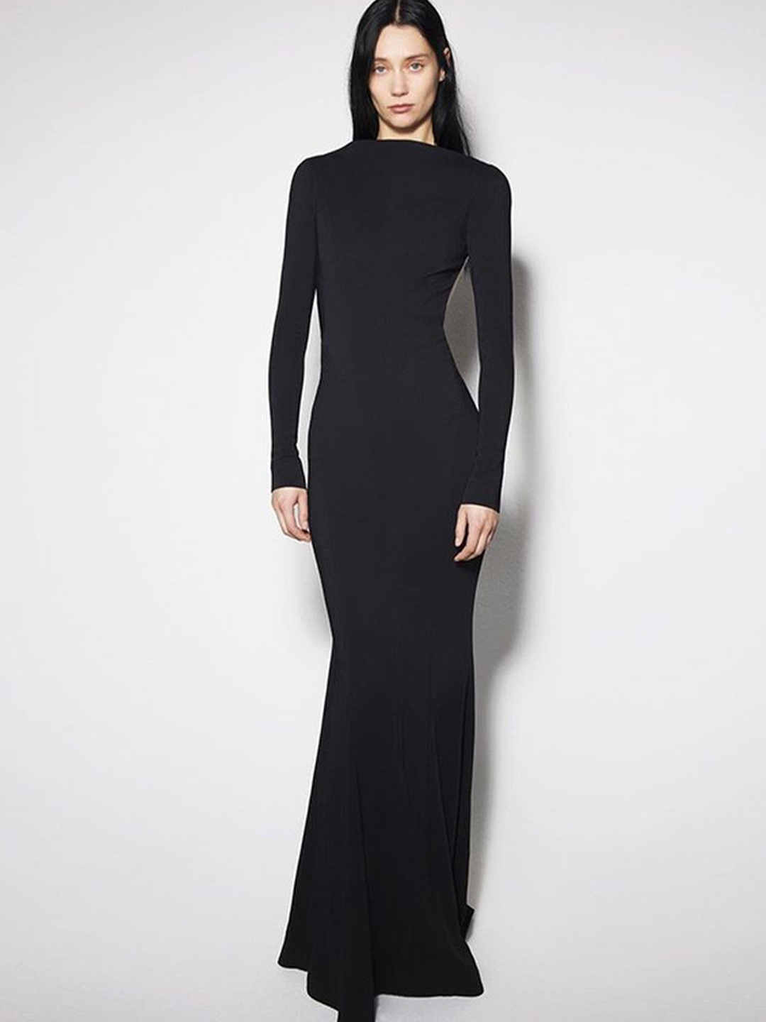 

LULU & SKY Boat Neck Maxi Dress, Black