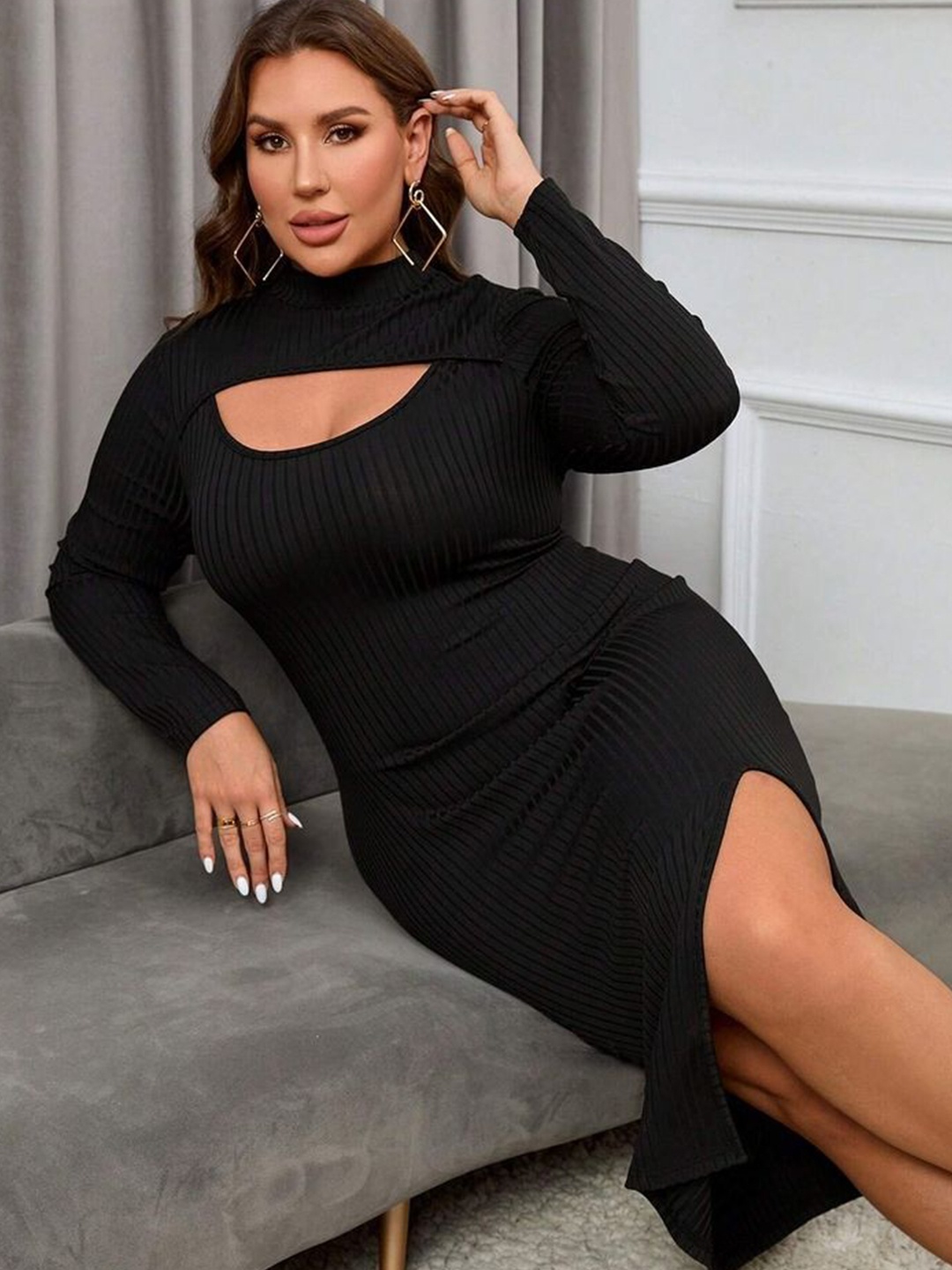 

LULU & SKY Women Plus Size Bodycon Dress, Black
