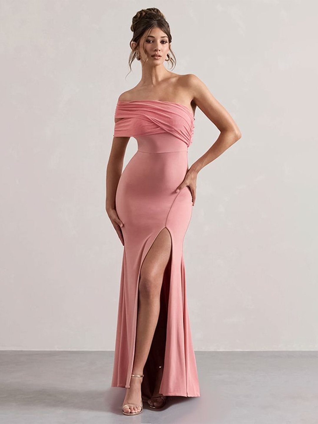 

LULU & SKY Off-Shoulder Maxi Dress, Pink