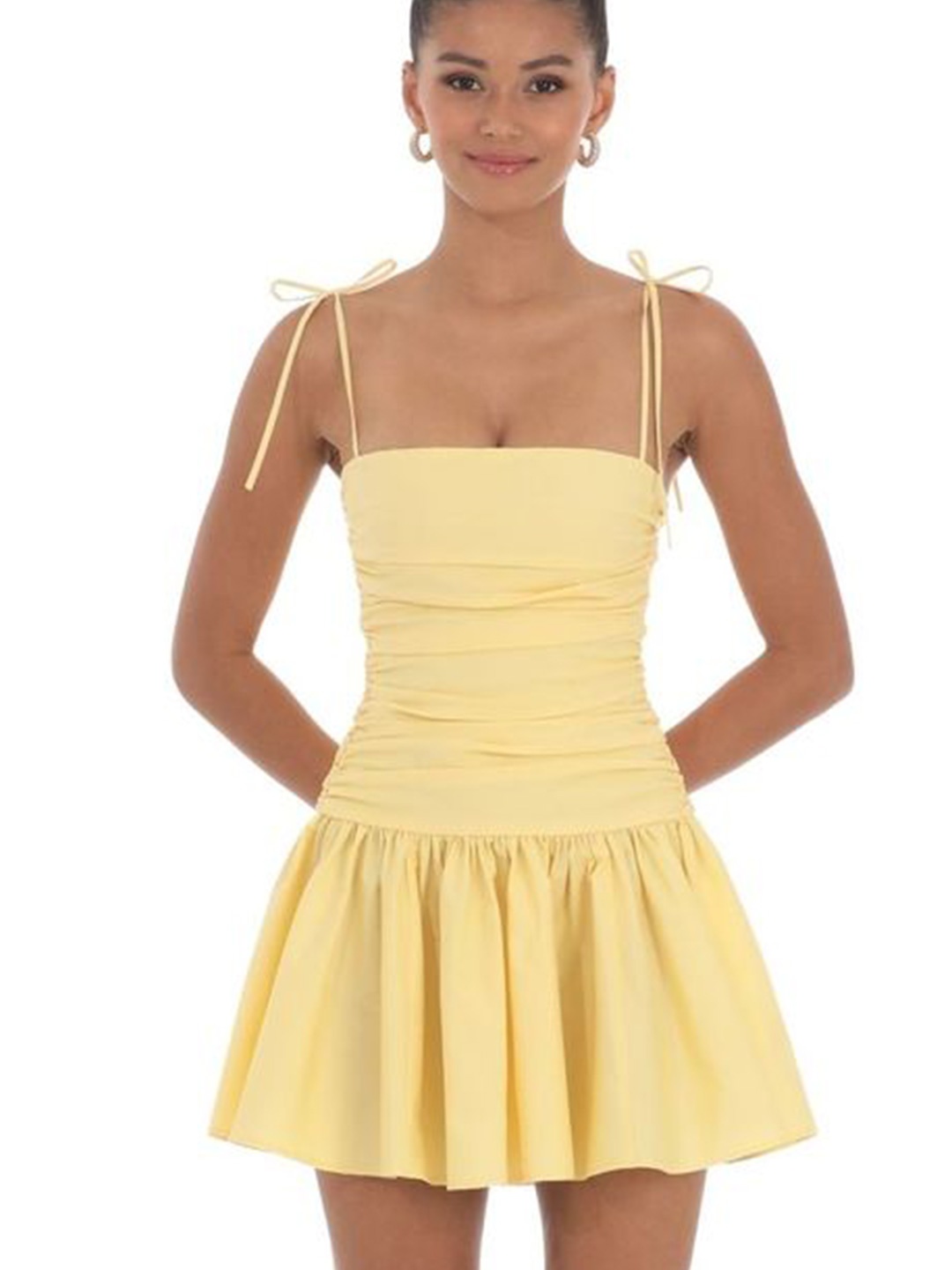 

LULU & SKY Women Fit & Flare Mini Dress, Yellow