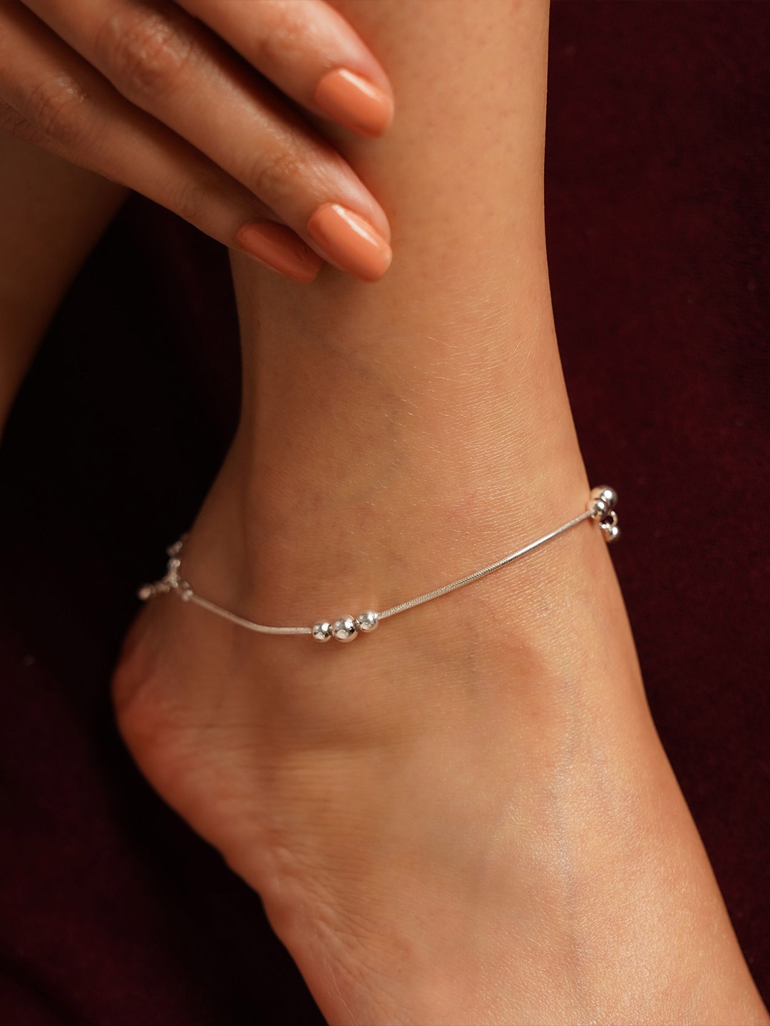 

JAYPORE 92.5 Silver-Plated Anklet