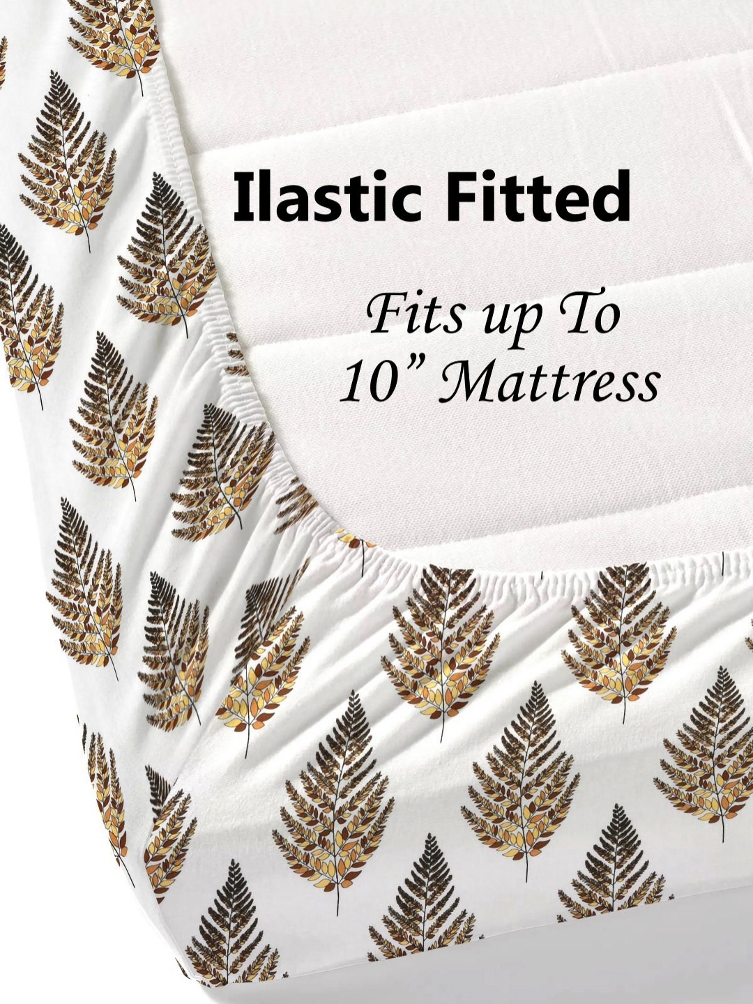 

Aura White & Brown Floral 144 TC King Bedsheet with 2 Pillow Covers