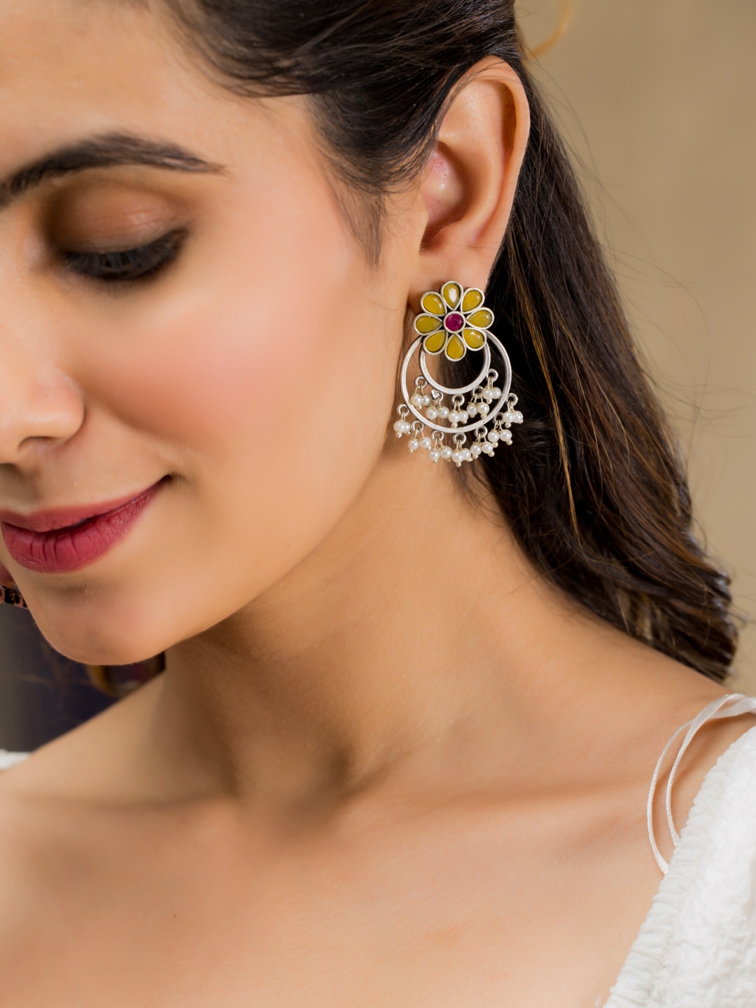 

TOS Classic Chandbalis Earrings, Silver