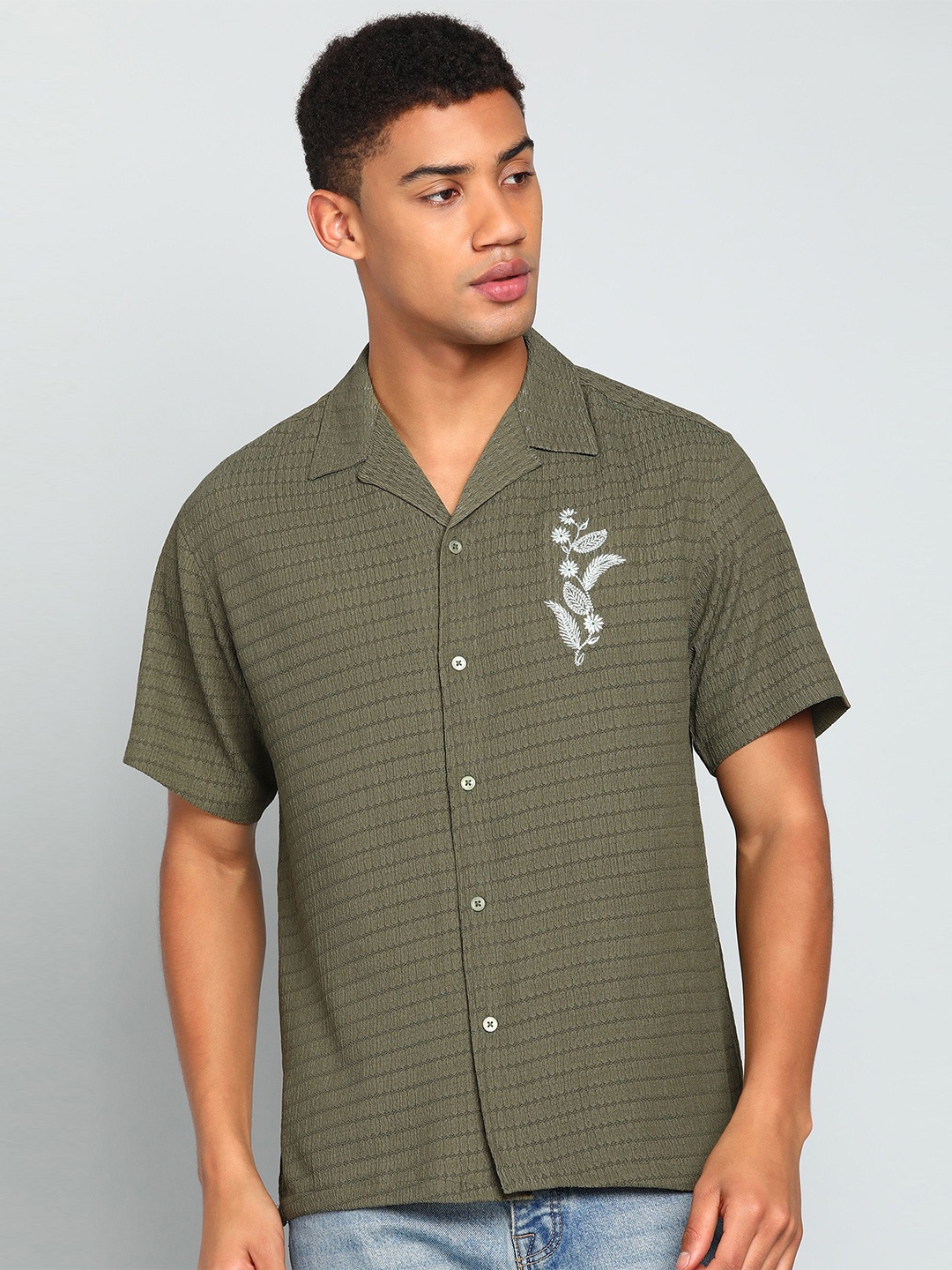 

INDICLUB Men Opaque Casual Shirt, Green