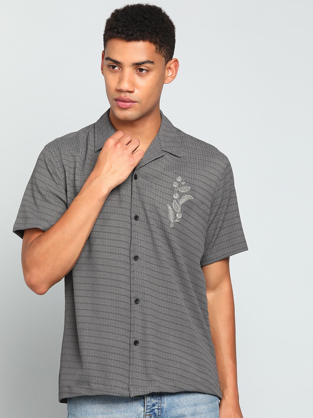 

INDICLUB Men Opaque Casual Shirt, Grey