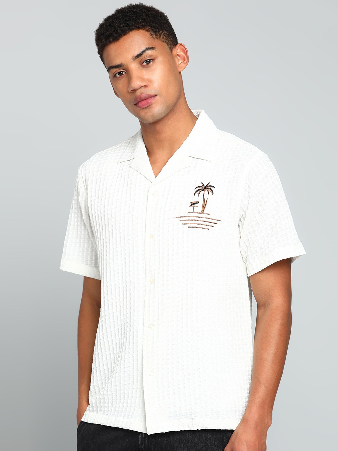 

INDICLUB Men Opaque Casual Shirt, White