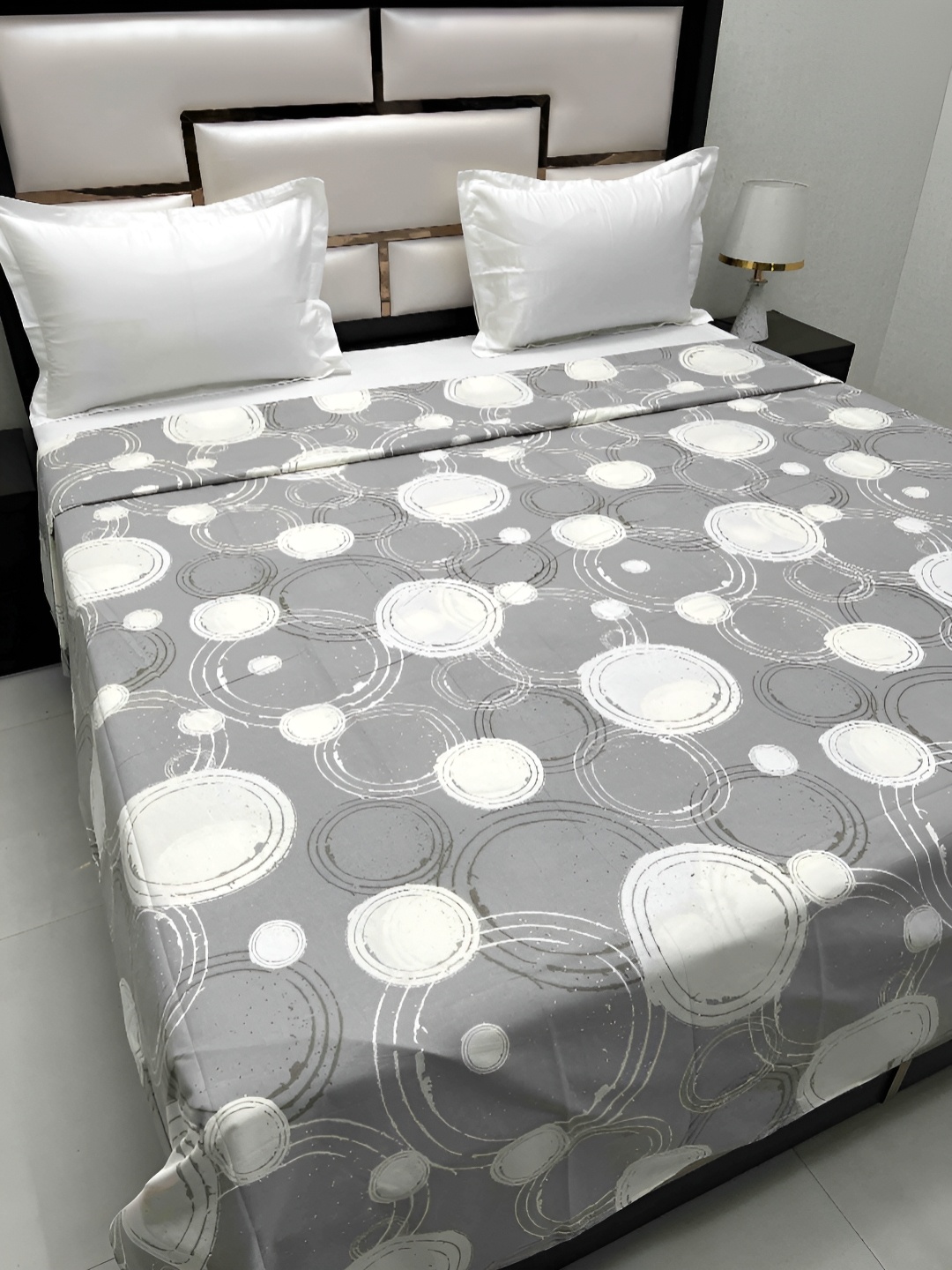 

Pure Decor Cotton Double Bed King Size Winter Duvet Cover for Comforter Quilt & Rajai, Grey