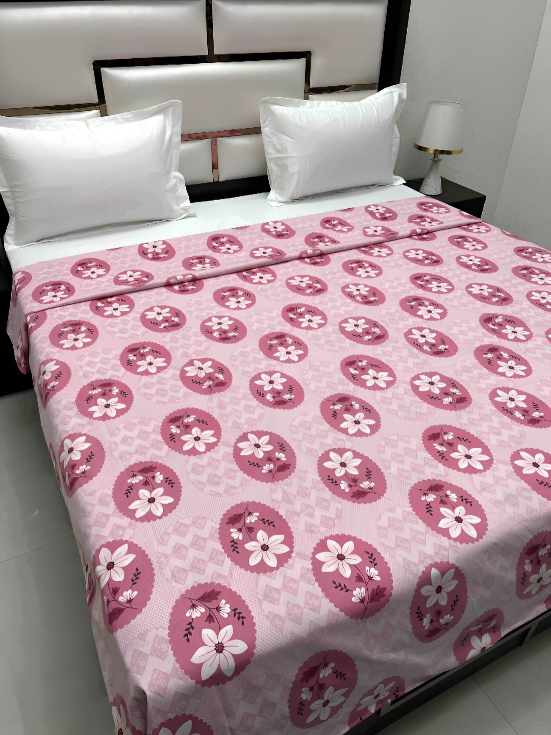 

Pure Decor Cotton Double Bed King Size winter Duvet Cover for Comforter Quilt & Rajai, Pink