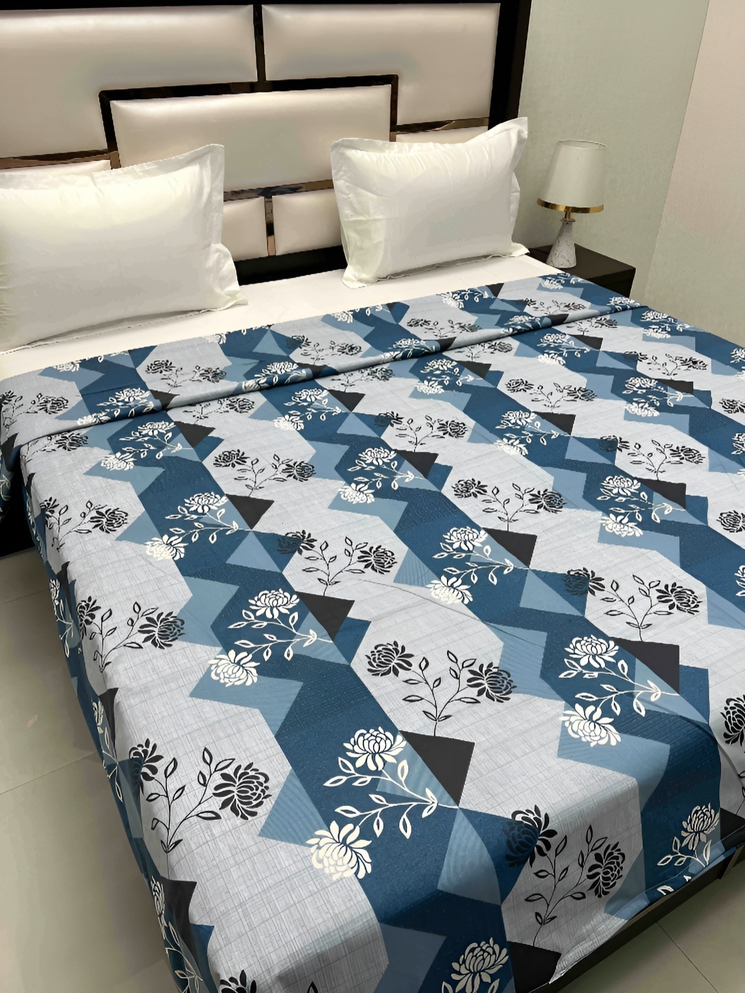 

Pure Decor Cotton Double Bed King Size Winter Duvet Cover for Comforter Quilt & Rajai, Blue