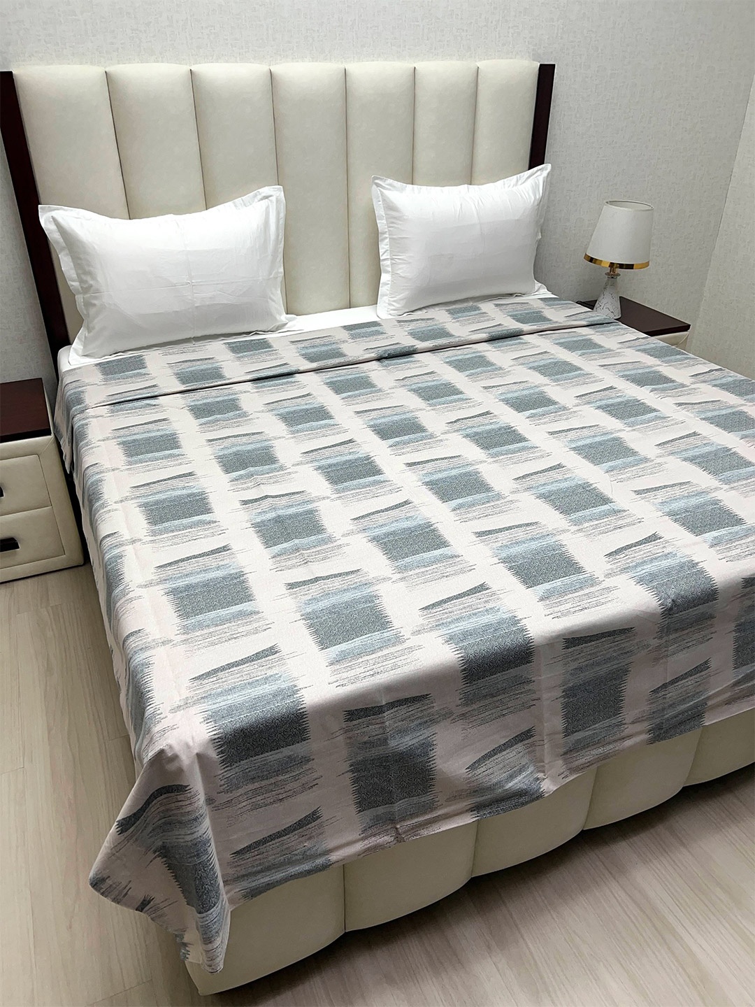 

Pure Decor Cotton Double Bed King Size Winter Duvet Cover for Comforter Quilt & Rajai, Grey