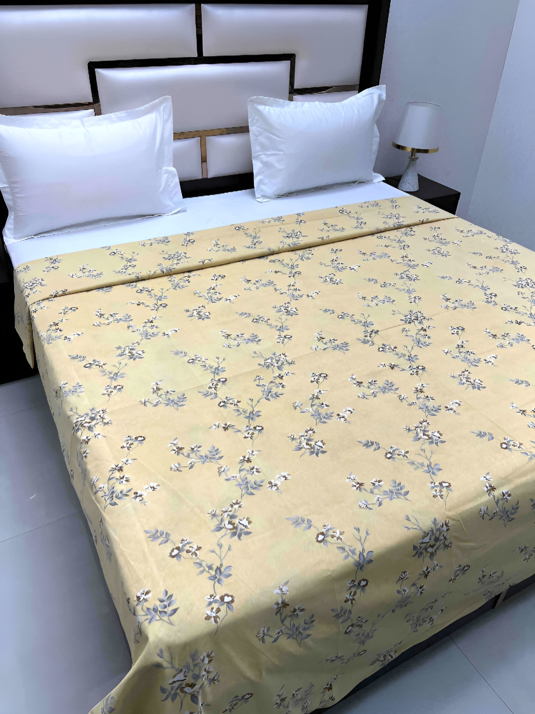 

Pure Decor Cotton Double Bed King Size Winter Duvet Cover for Comforter Quilt & Rajai, Yellow