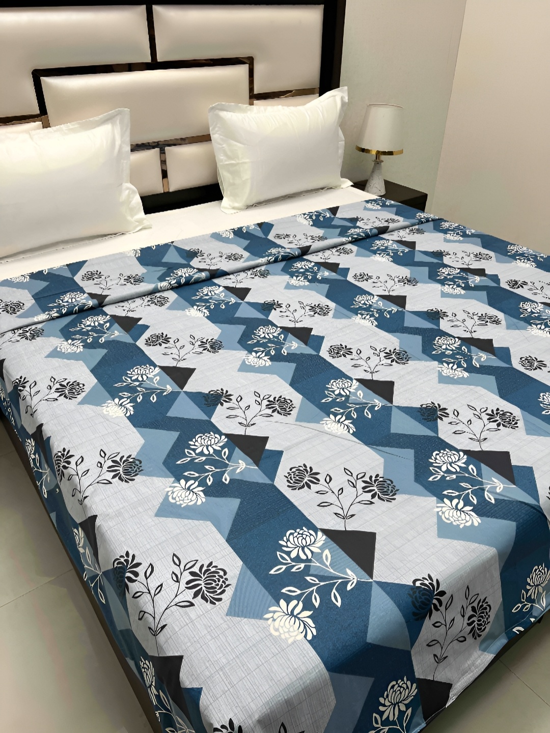 

Pure Decor Cotton Double Bed King Size winter Duvet Cover for Comforter Quilt & Rajai, Blue