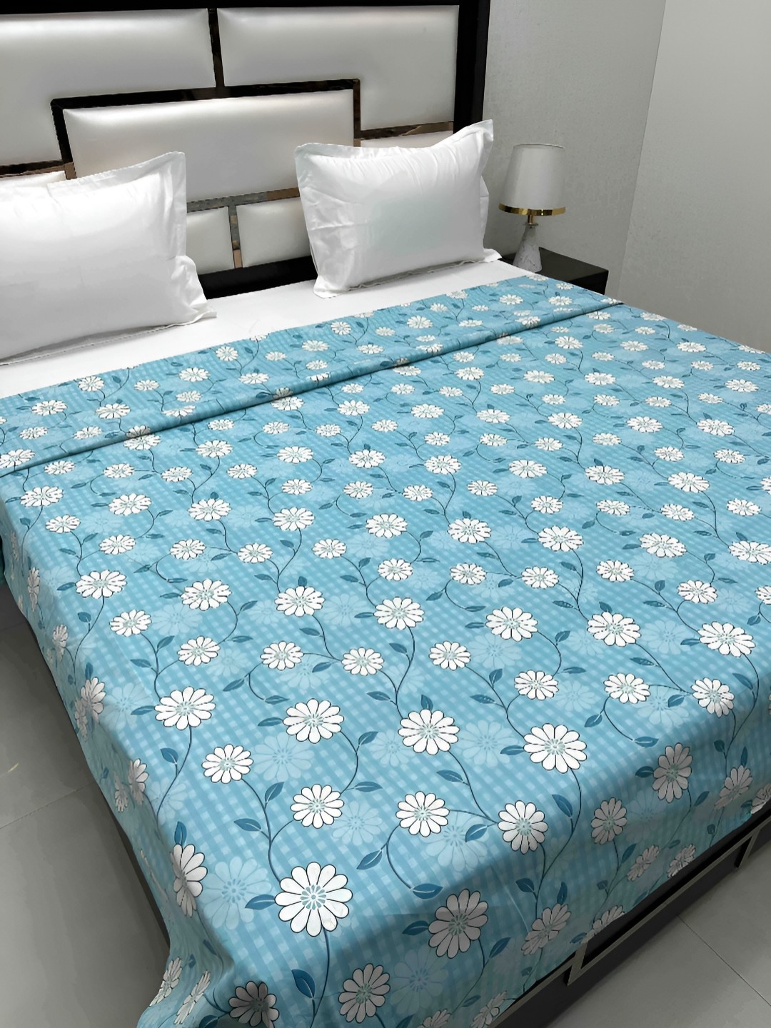 

Pure Decor Cotton Double Bed King Size winter Duvet Cover for Comforter Quilt & Rajai, Blue