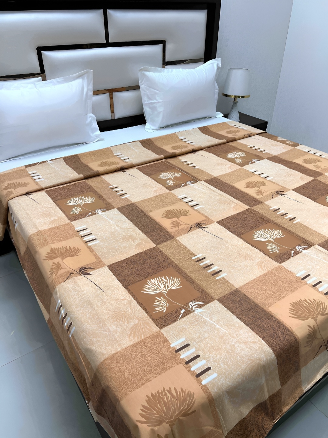 

Pure Decor Cotton Double Bed King Size Winter Duvet Cover for Comforter Quilt & Rajai, Brown