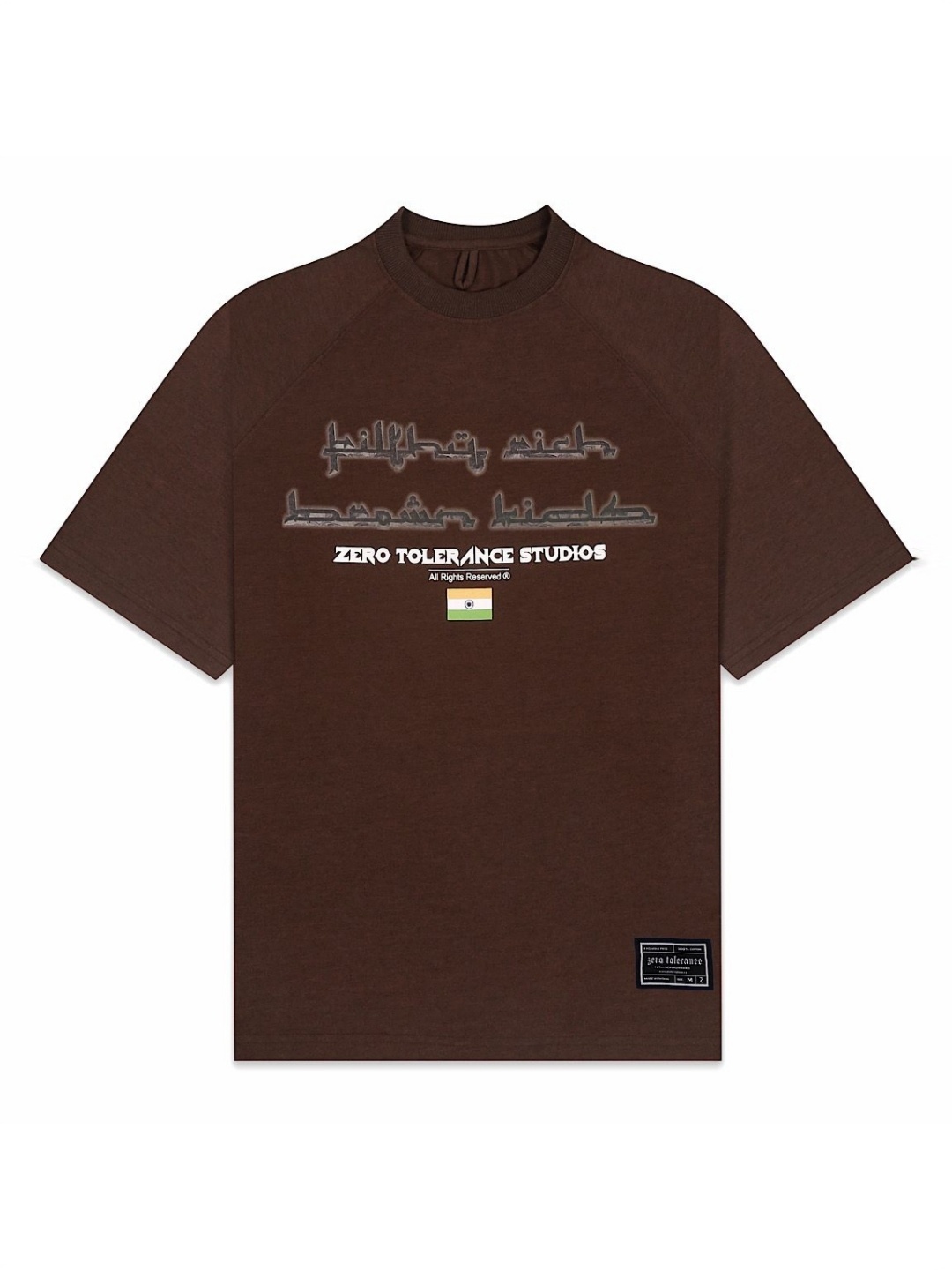 

ZERO TOLERANCE Unisex Graphic Printed Round Neck Cotton T-shirt, Brown