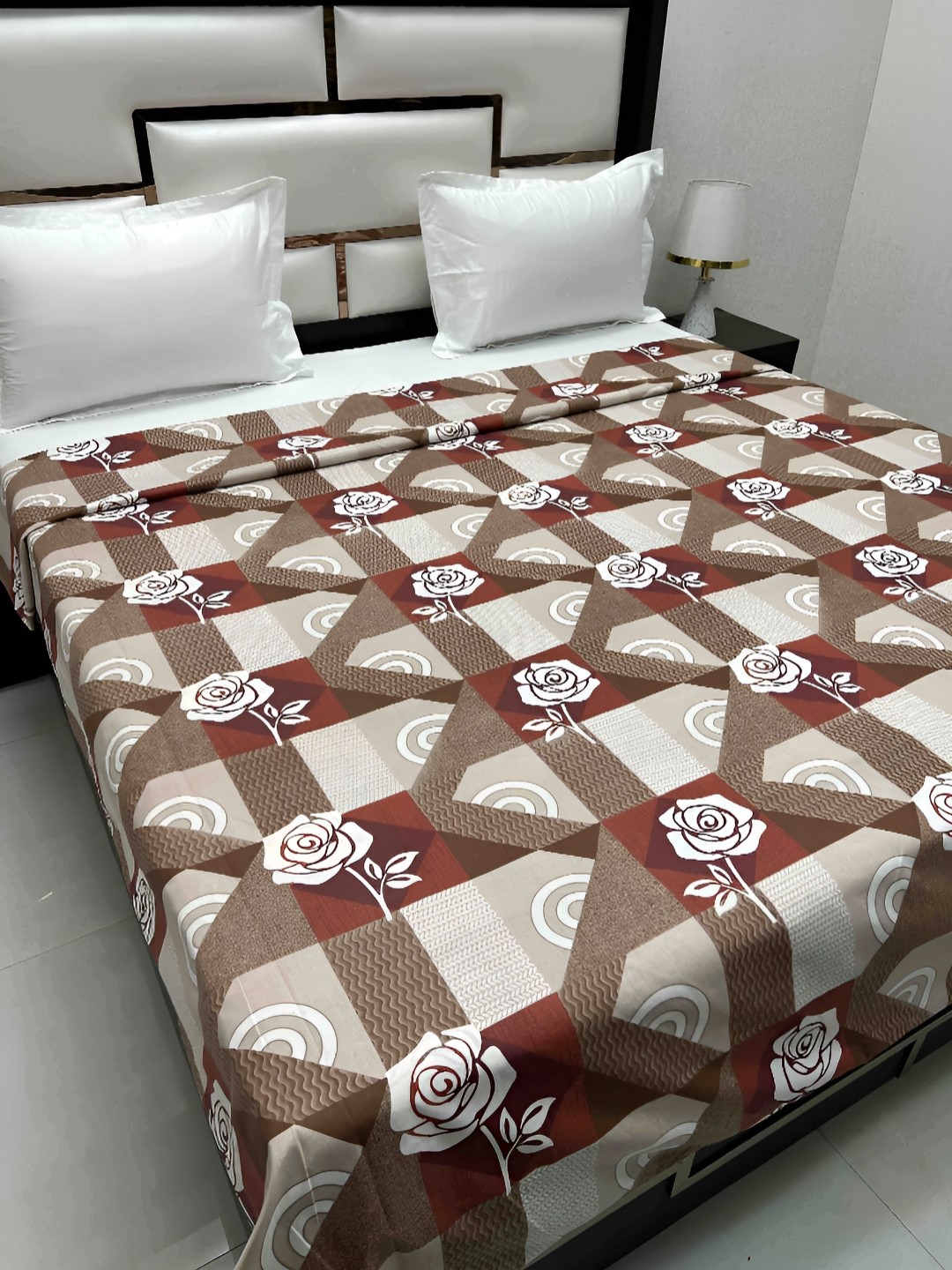 

Pure Decor Cotton Double Bed King Size Winter Duvet Cover for Comforter Quilt & Rajai, Brown