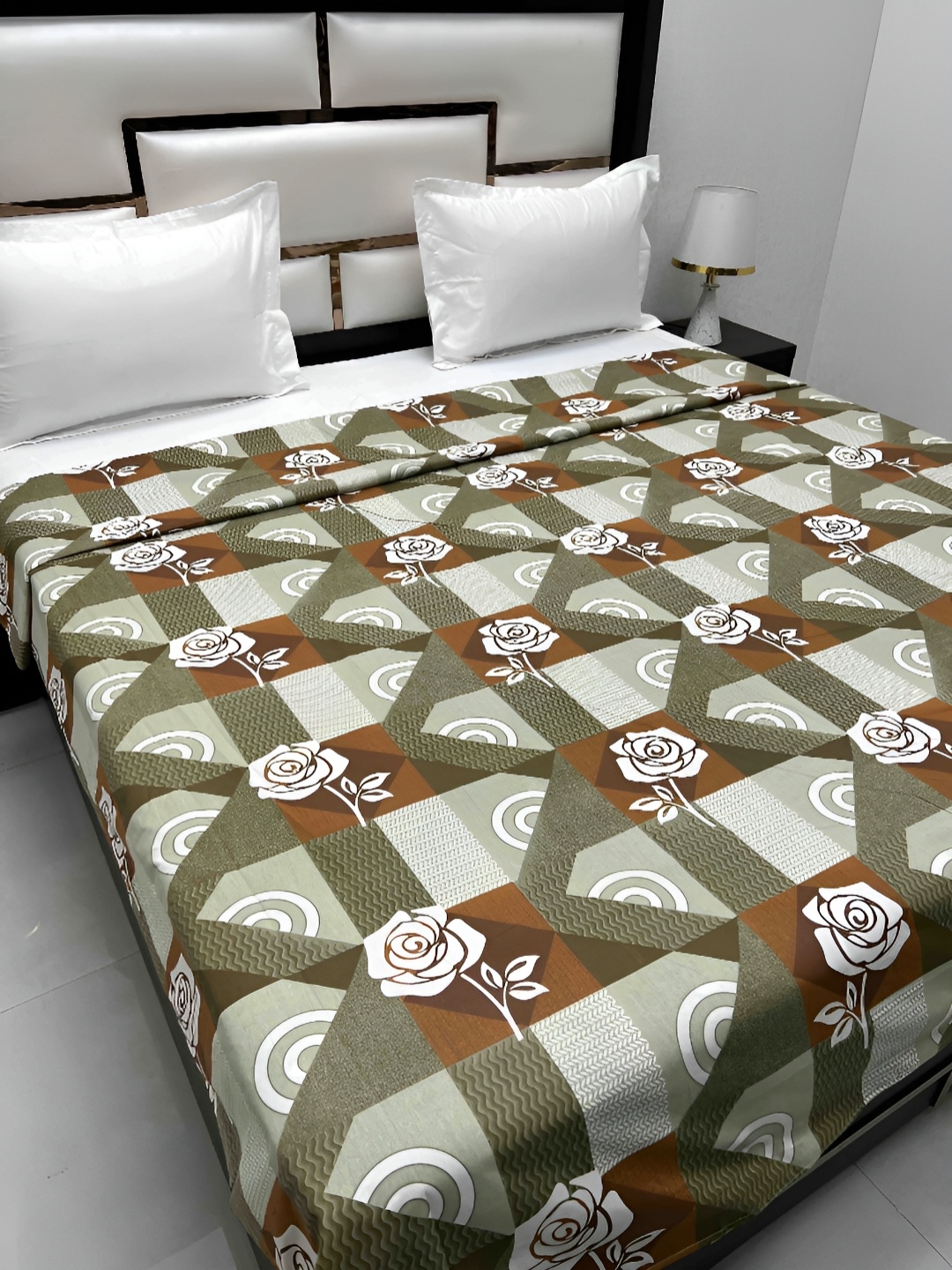 

Pure Decor Cotton Double Bed King Size winter Duvet Cover for Comforter Quilt & Rajai, Green