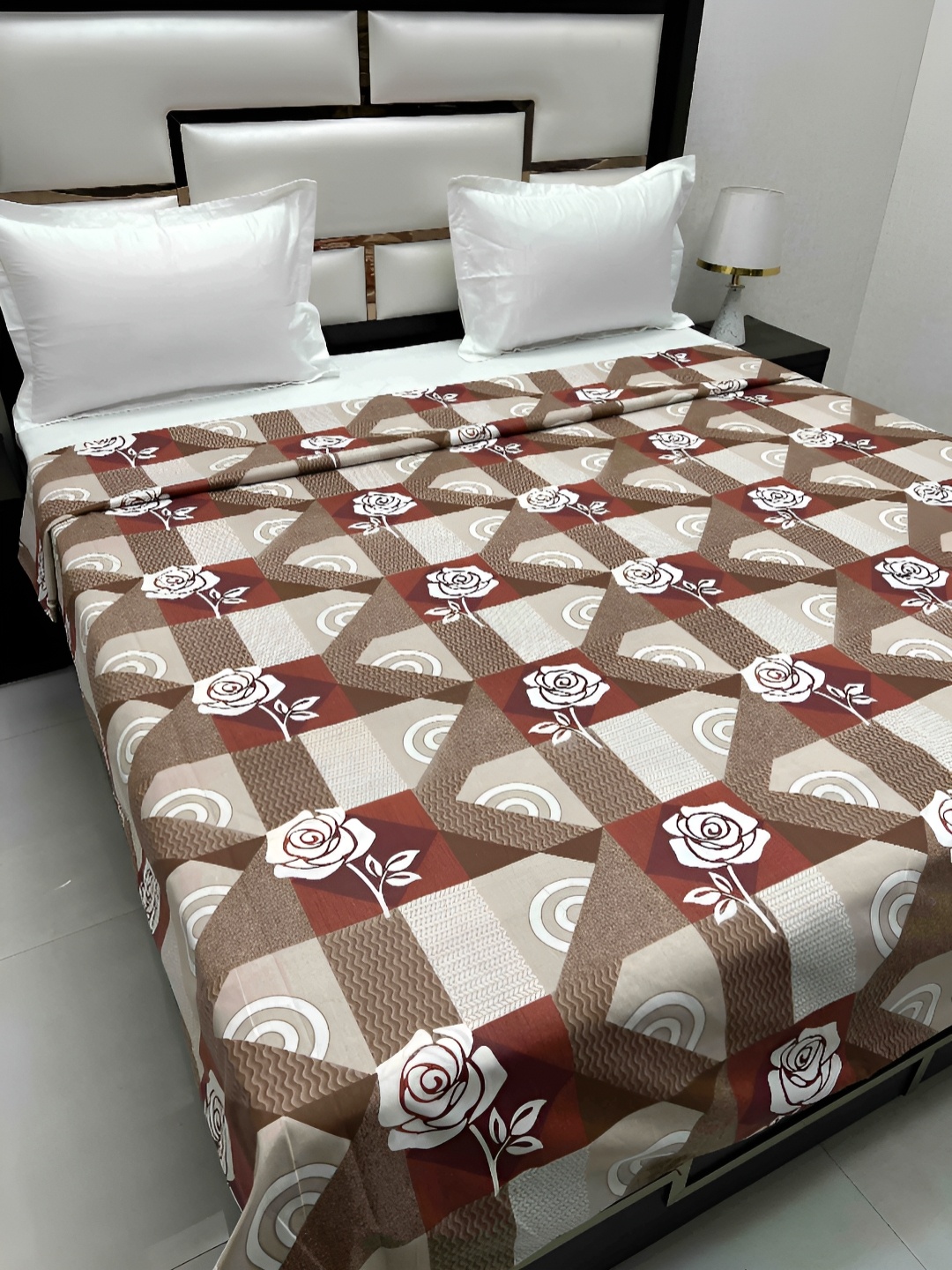 

Pure Decor Cotton Double Bed King Size winter Duvet Cover for Comforter Quilt & Rajai, Brown