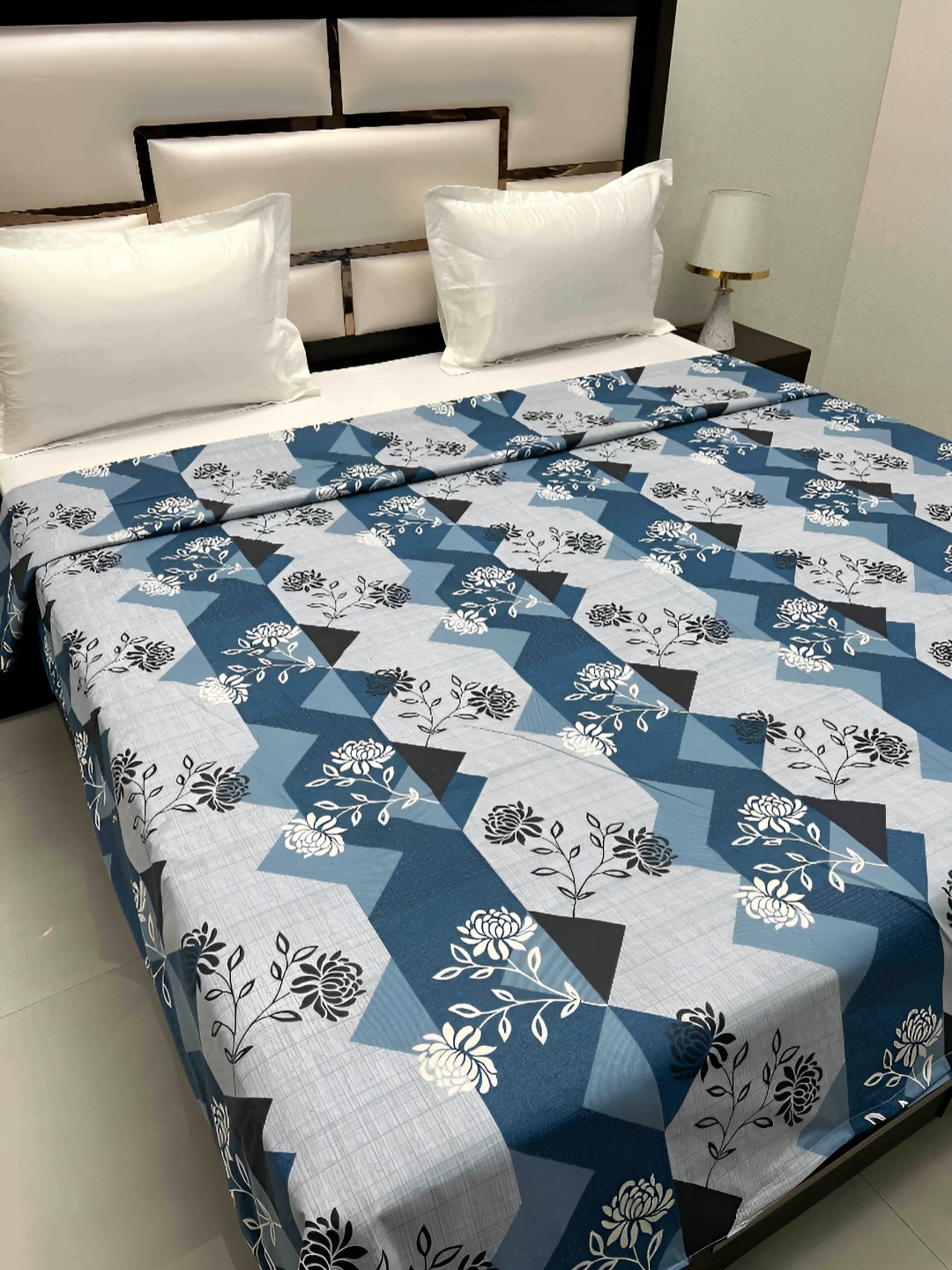 

Pure Decor Cotton Double Bed King Size Winter Duvet Cover for Comforter Quilt & Rajai, Blue