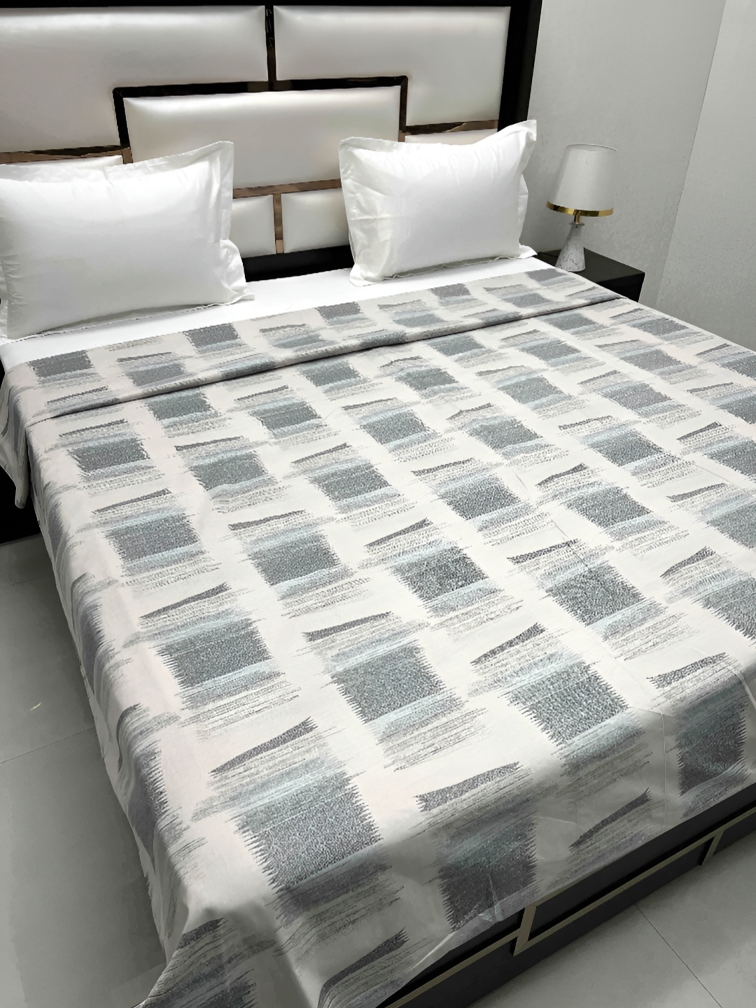 

Pure Decor Cotton Double Bed King Size winter Duvet Cover for Comforter Quilt & Rajai, Grey