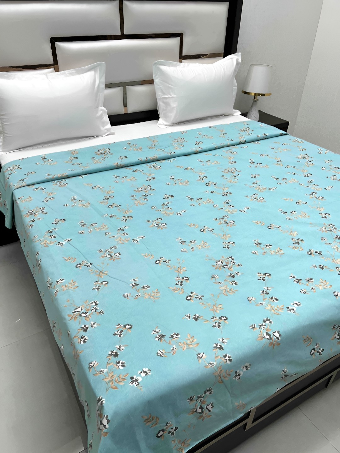 

Pure Decor Cotton Double Bed King Size winter Duvet Cover for Comforter Quilt & Rajai, Blue
