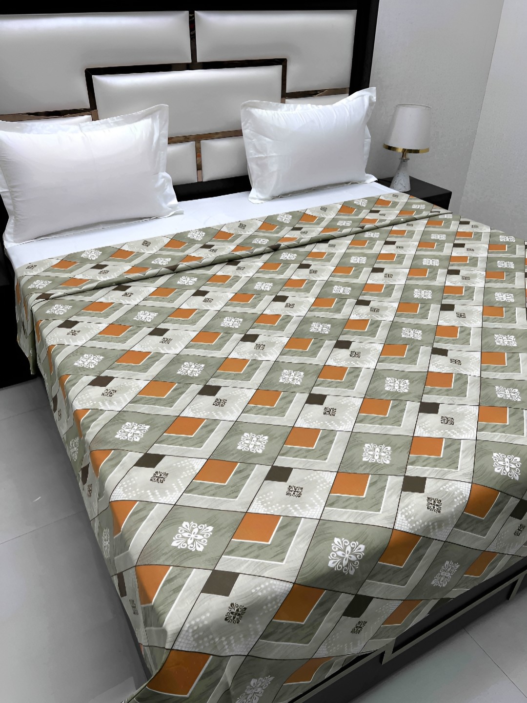 

Pure Decor Cotton Double Bed King Size Winter Duvet Cover for Comforter Quilt & Rajai, Grey