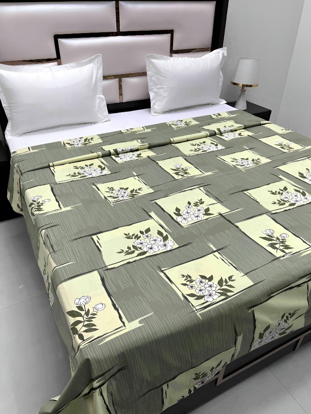 

Pure Decor Cotton Double Bed King Size Winter Duvet Cover for Comforter Quilt & Rajai, Green