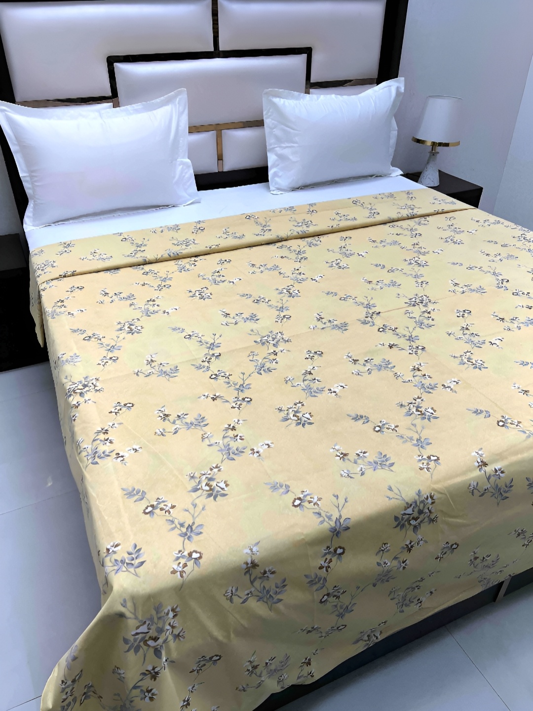 

Pure Decor Cotton Double Bed King Size Winter Duvet Cover for Comforter Quilt & Rajai, Yellow