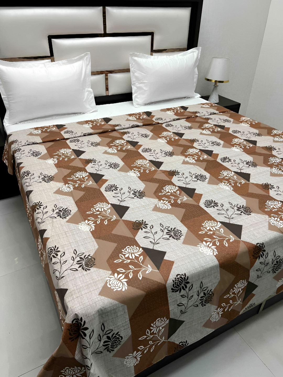 

Pure Decor Cotton Double Bed King Size winter Duvet Cover for Comforter Quilt & Rajai, Brown