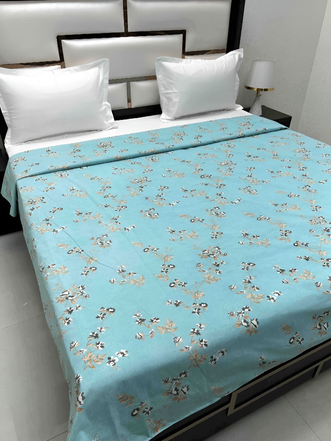 

Pure Decor Cotton Double Bed King Size winter Duvet Cover for Comforter Quilt & Rajai, Sea green