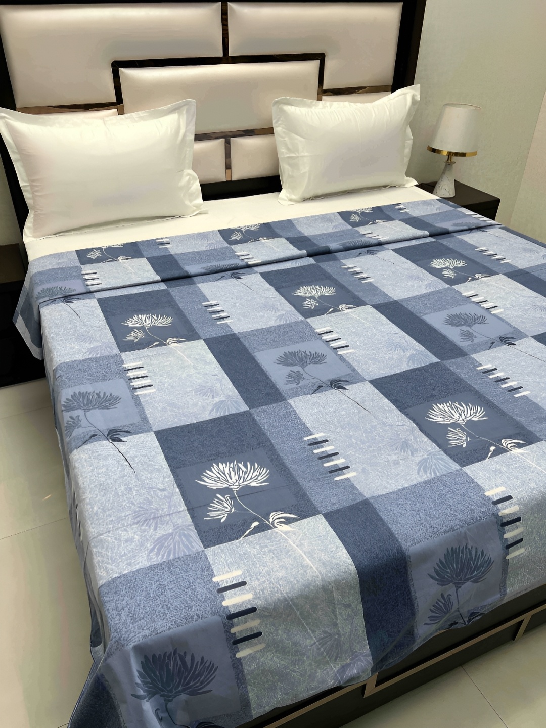 

Pure Decor Cotton Double Bed King Size Winter Duvet Cover for Comforter Quilt & Rajai, Blue