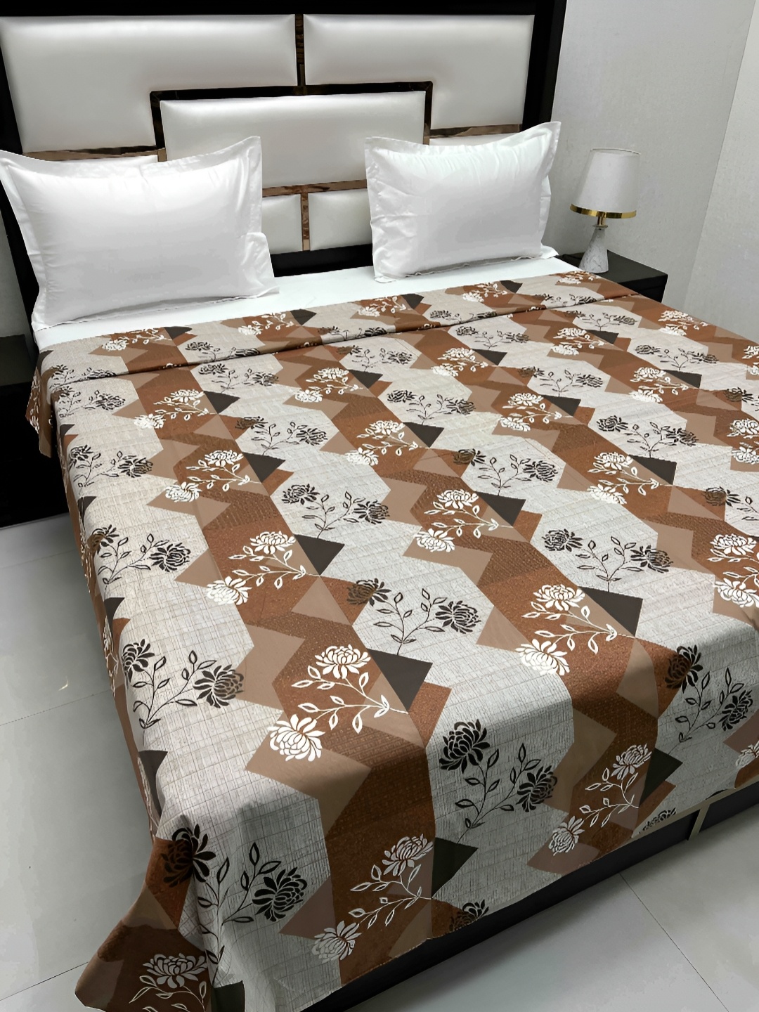 

Pure Decor Cotton Double Bed King Size Winter Duvet Cover for Comforter Quilt & Rajai, Brown