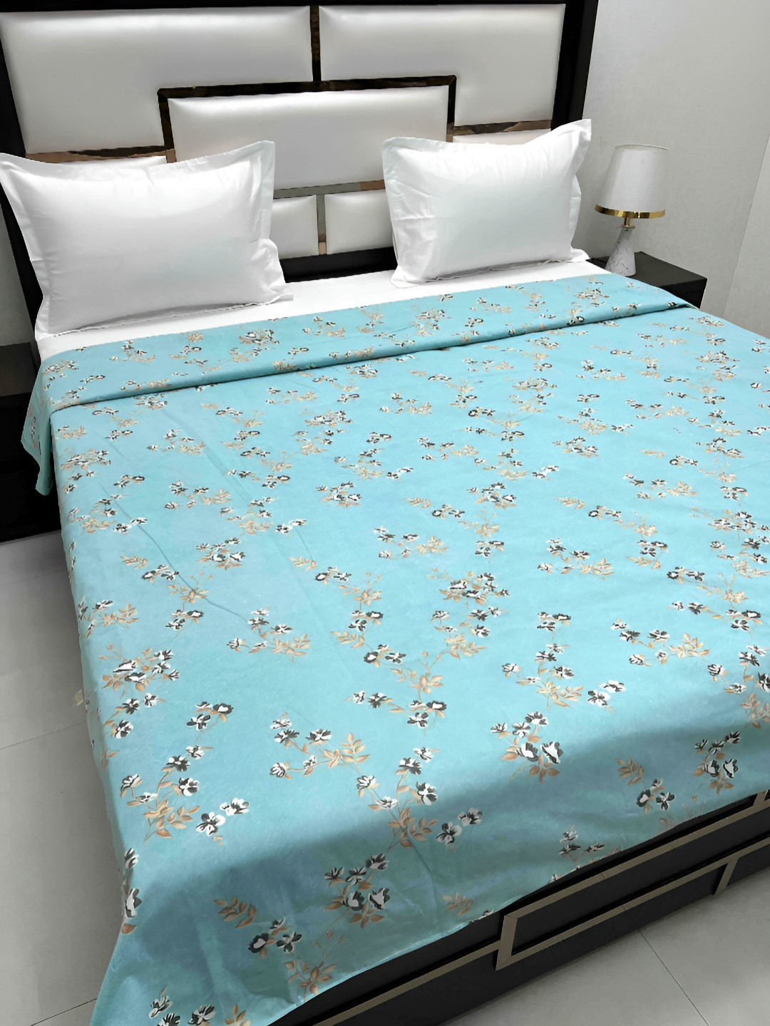 

Pure Decor Cotton Double Bed King Size winter Duvet Cover for Comforter Quilt & Rajai, Blue