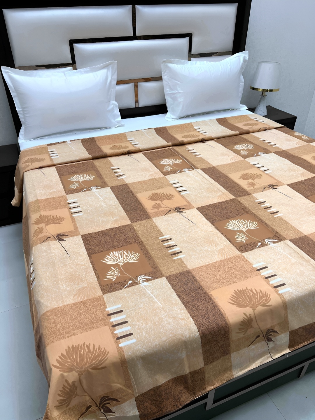 

Pure Decor Cotton Double Bed King Size winter Duvet Cover for Comforter Quilt & Rajai, Brown