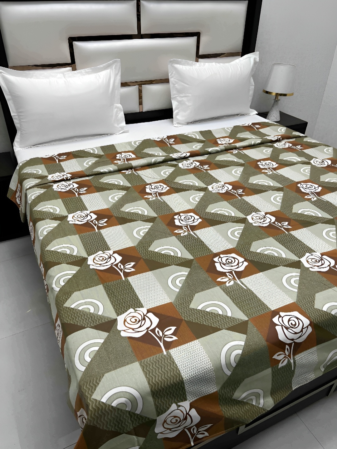 

Pure Decor Cotton Double Bed King Size Winter Duvet Cover for Comforter Quilt & Rajai, Green