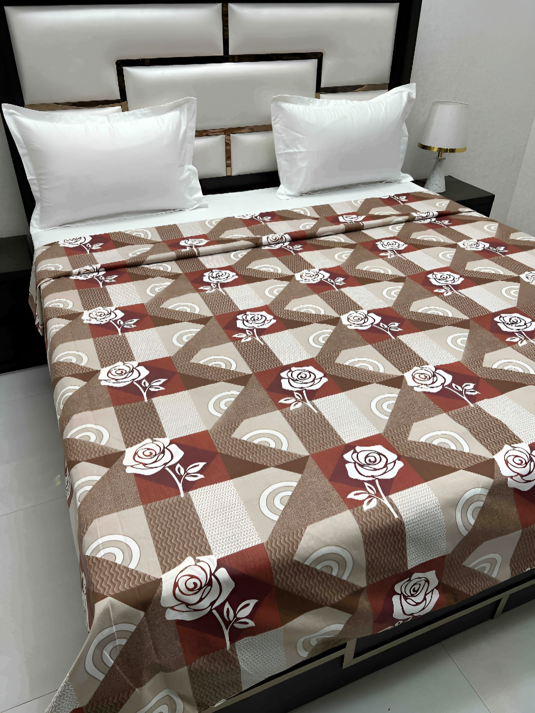 

Pure Decor Cotton Double Bed King Size Winter Duvet Cover for Comforter Quilt & Rajai, Brown