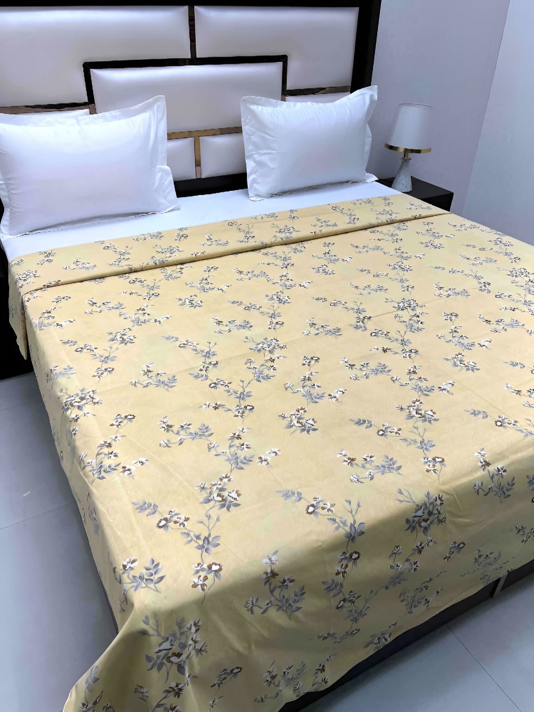 

Pure Decor Cotton Double Bed King Size Winter Duvet Cover for Comforter Quilt & Rajai, Yellow