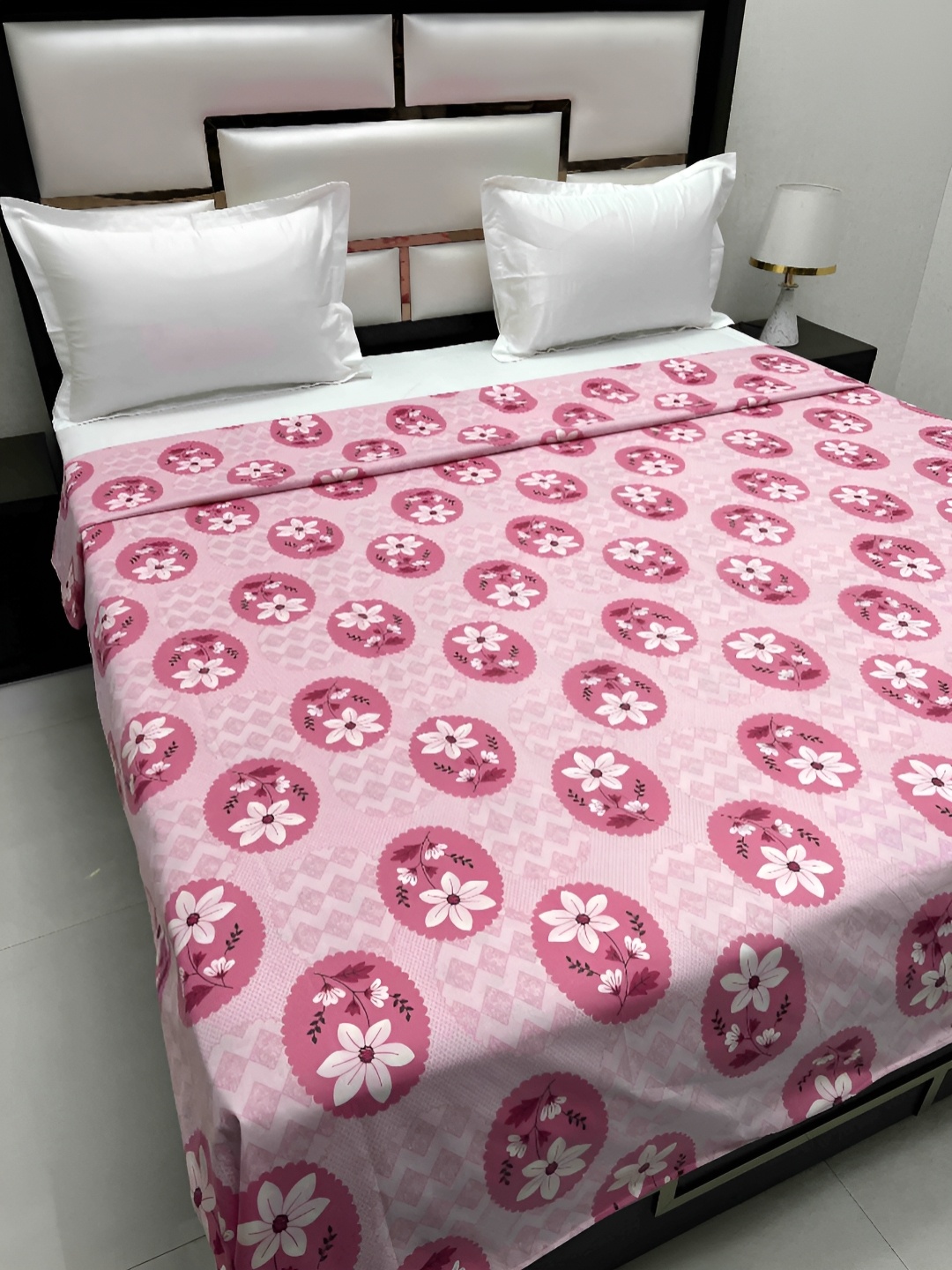 

Pure Decor Cotton Double Bed King Size winter Duvet Cover for Comforter Quilt & Rajai, Pink